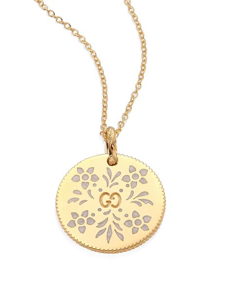 gucci icon blooms nck gd&t en|Gucci Yellow Gold Icon Blooms Enamel Pendant Necklace.